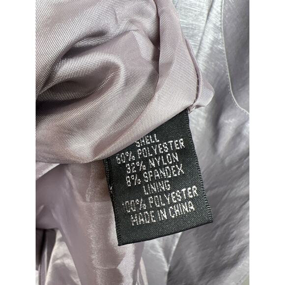 Adrianna Papell Size 10 Silver Gray Rosette Cocktail Dress Evening Sheath - Picture 10 of 13